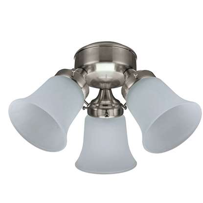 Image de Hunter 3-Light Flush Mount nickel brossé.