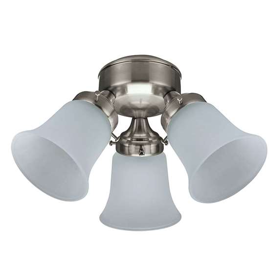 Image sur Hunter 3-Light Flush Mount nickel brossé.