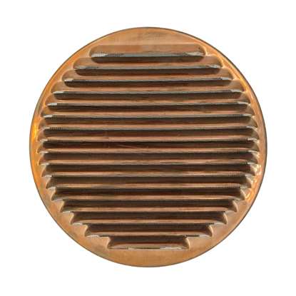 Image de Grille de ventilation SG 80 en cuivre enfichable. Grille extérieure avec moustiquaire.