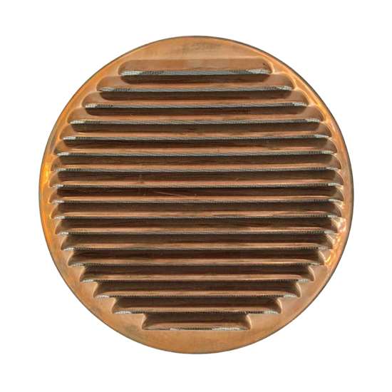 Image sur Grille de ventilation SG 80 en cuivre enfichable. Grille extérieure avec moustiquaire.