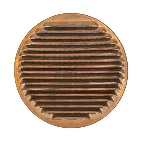 Image sur Grille de ventilation SG 150 en cuivre enfichable. Grille extérieure avec moustiquaire.