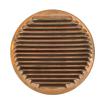 Image de Grille de ventilation SG 160 en cuivre enfichable. Grille extérieure avec moustiquaire.