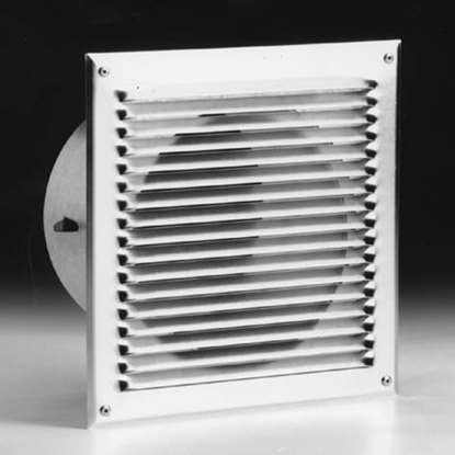 Image de Grille pare pluie en aluminium WQF 165x165mm avec moustiquaire. Avec manchon Ø 80mm.