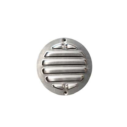 Image de Grille pare pluie S-AS Ø extérieure 102mm en aluminium pour Ø 50-80mm avec moustiquaire.