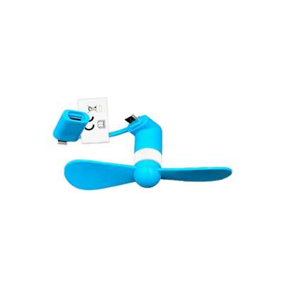 Immagine di Ventilatore portatile per IOS e Android VT9 blu Ø 9cm. Con connessione USB.