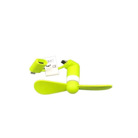 Bild von Tragbarer Ventilator für IOS und Android VT9 Grün Ø 9cm. Mit USB-Anschluss.