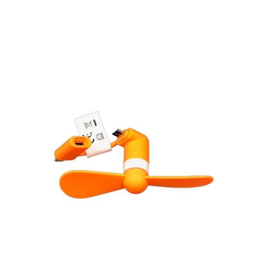 Immagine di Ventilatore portatile per IOS e Android VT9 arancione Ø 9cm. Con connessione USB.