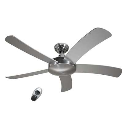 Image de Ventilateur de plafond Falcetto 132 AP aluminium poli Ø 132 cm. Hélices aluminium argent avec télécommande