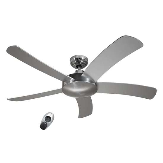 Image sur Ventilateur de plafond Falcetto 132 AP aluminium poli Ø 132 cm. Hélices aluminium argent avec télécommande