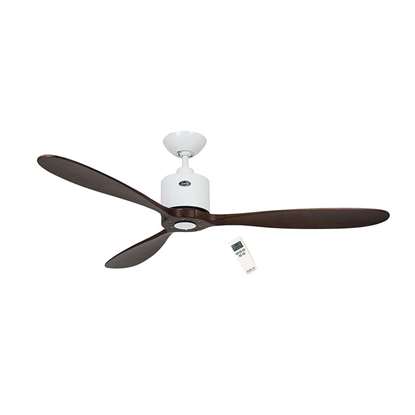 Image de Ventilateur de plafond Aeroplan Eco WE-NB, blanc Ø 132cm, avec télécommande. Couleur d'hélices noyer. (Casafan)