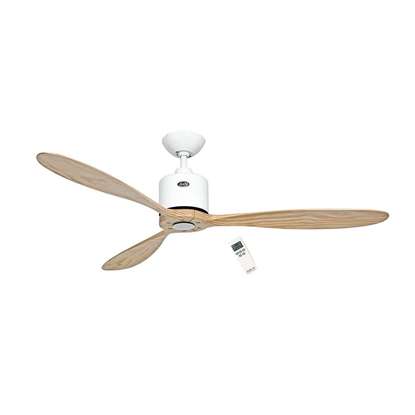 Image de Ventilateur de plafond Aeroplan Eco WE-NT, blanc Ø 132cm, avec télécommande. Couleur d'hélices nature. (Casafan)