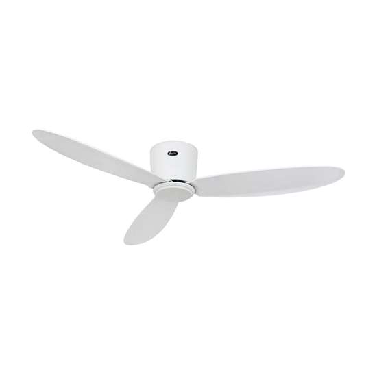Bild von Energiespar Deckenventilator Eco Plano II 112WE-WE Weiss, Ø 112 cm, Flügelfarbe Lackweiss, extraflach für niedere Decken mit Fernbedienung