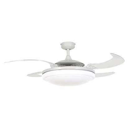 Bild von Deckenventilator Fanaway Evora mit Fernbedienung (3 Stufen) - Marke: Fanaway - Gehäuse: Weiss, 4 Flügel in Acryl - Durchmesser: 94 cm, Motor 55W -Beacon Lighting, The Australian Original.