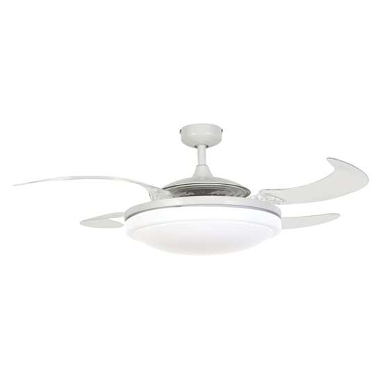 Image sur Ventilateur de plafond Fanaway Evora avec télécommande (3 vitesses) - Marque: Fanaway, Boîtier: blanc, 4 hélices en acrylique - Diamètre: 94cm - Moteur 55W - Beacon Lighting, The Australian Original.