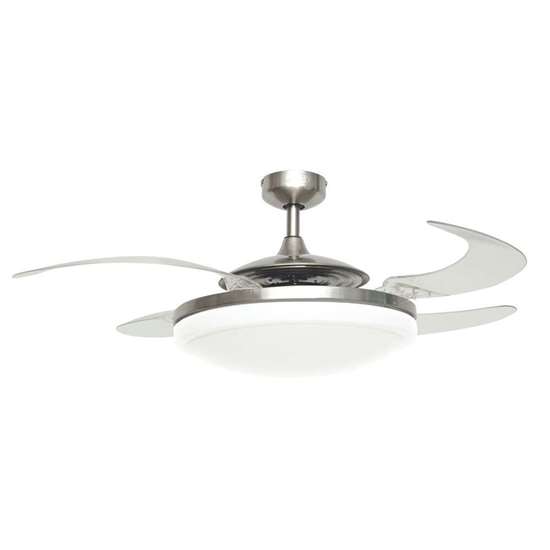 Image sur Ventilateur de plafond Fanaway Evo2 avec télécommande (3 vitesses) - Marque: Fanaway, Boîtier: chrome brossé, 4 hélices en acrylique, Diamètre:121 cm - Moteur 60W - Beacon Lighting, The Australian Original.