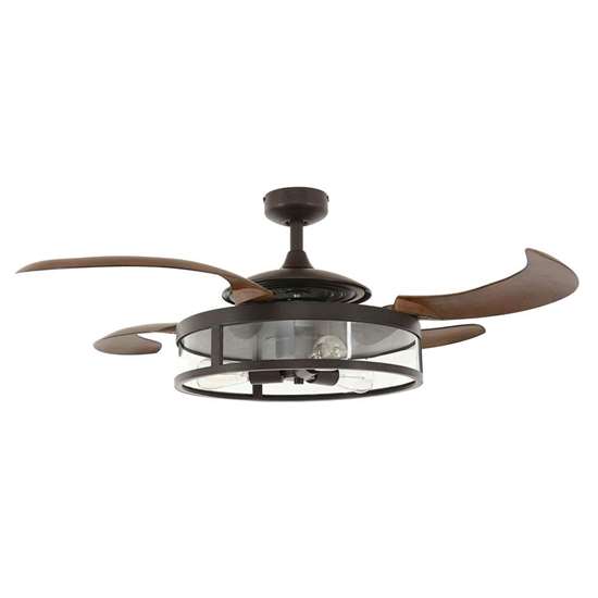 Bild von Deckenventilator Fanaway Classic mit Fernbedienung (3 Stufen) - Marke: Fanaway - Gehäuse: Oil Rubbed Bronze, 4 Flügel in Dark Koa - Durchmesser: 121cm, Motor 60W - Beacon Lighting, The Australian Original.