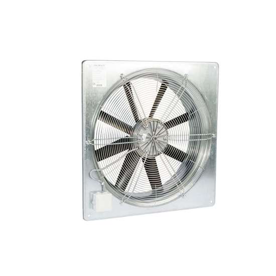 Bild von Axial Ventilator Fischbach  400V, AW 560 / D850 (quadratischer Wandring) mit Schutzgitter.