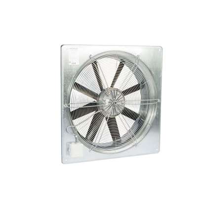 Bild von Axial Ventilator Fischbach  400V, AW 630 / D850 (quadratischer Wandring) mit Schutzgitter.