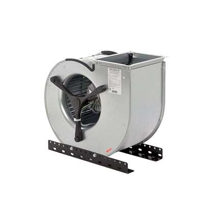 Bild von Radialventilator 400V, CE 890/DM 850, einseitig saugend. Ansaugseite links. Mit vorwärts gekrümmten Schaufeln. Mit EC-Motor. (Fischbach)