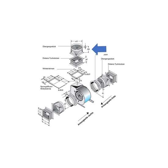 Image sur Pièce de transition pour côté d'extraction. Pour CE5-670,CE 470. (Fischbach)