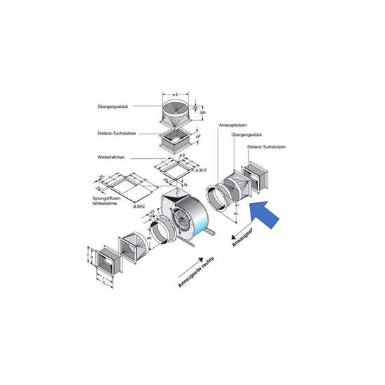 Image sur Pièce de transition pour côté d'aspiration Pour CE 890, CFE 840. CFE8-940. (Fischbach)