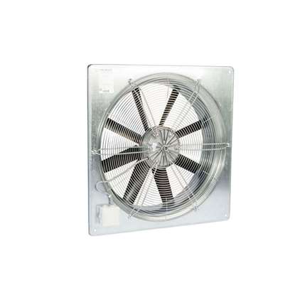 Immagine di Ventilatore assiale Fischbach 400V, AW 630 / D1 (anello quadrato a parete) con griglia di protezione.