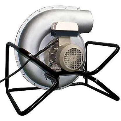 Image de Ventilateur de transport mobile 230V, MTV 200 pour les poussières et les matériaux légers en vrac. Cadre de support, interrupteur de protection du moteur. Roue droite et autonettoyante.