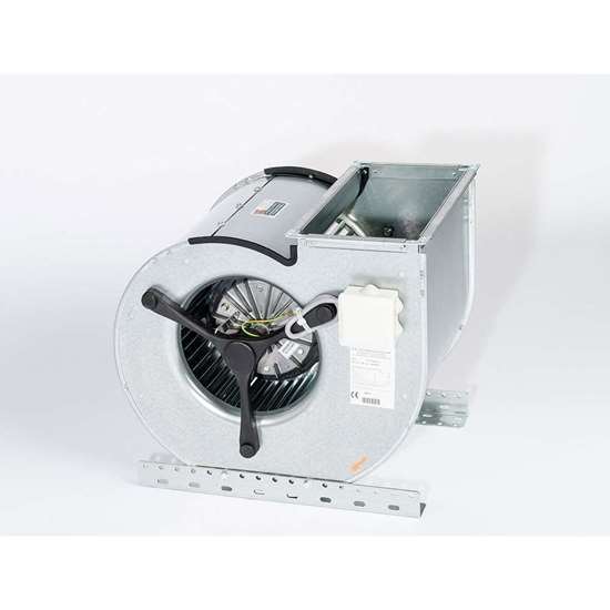 Image sur Ventilateur radiaux 230V, D 470/E 15. Aspiration bilatérale. (1/1 unité de remplacement). Avec des pales recourbées en avant. (Fischbach)