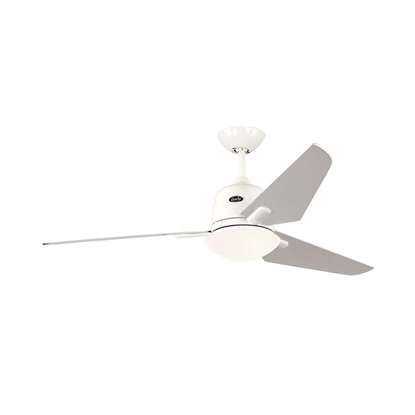 Image de Ventilateur de plafond économe en énergie Eco Aviatos 132 WE-SL, blanc Ø 132 cm, avec télécommande. Couleur d'hélices gris argenté. (Casafan)