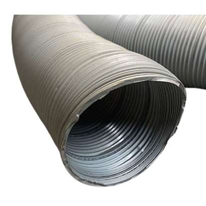 Immagine di Tubo di ventilazione flessibile Ø100 mm, lunghezza 5m 1 strato, acciaio 0,08 mm galvanizzato, non combustibile. Temperatura di funzionamento-30° a + 375°C, arrotolato.