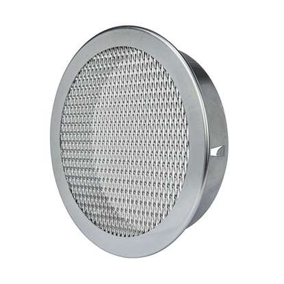 Image de Grille en métal déployé promatisé SMG224 Ø224mm. Rond avec manchon et patte de serrage.