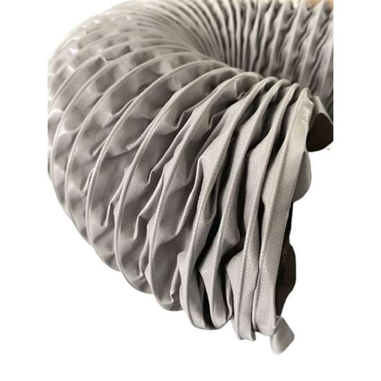 Image sur Greydec 100 tuyau en plastique hautement flexible Ø 125mm x 10m. Avec tissu polyamide des deux côtés. Gris RAL 9023