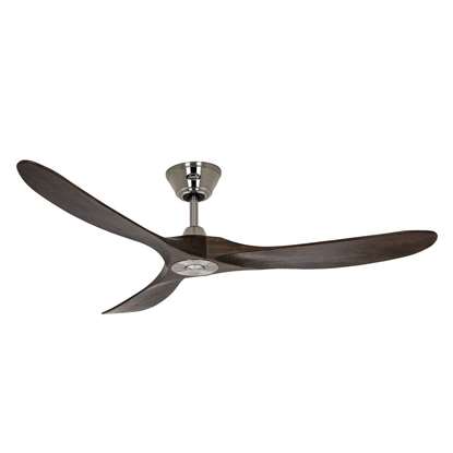 Immagine di Ventilatore da soffitto Eco Genuino 152 BN-NB cromo spazzolato Ø 152cm, con telecomando
. Colore eliche noce. (Casafan)