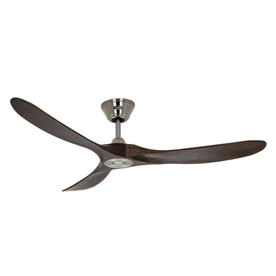 Image sur Ventilateur de plafond Eco Genuino 152 BN-NB chrome brossé Ø 152cm, avec télécommande
. Couleur d'hélices noyer. (Casafan)
