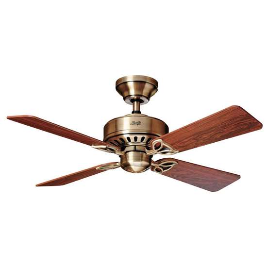 Immagine di Ventilatore da soffito Hunter Bayport Mix+Match Ø 107cm, Kids Program, ottone antico.