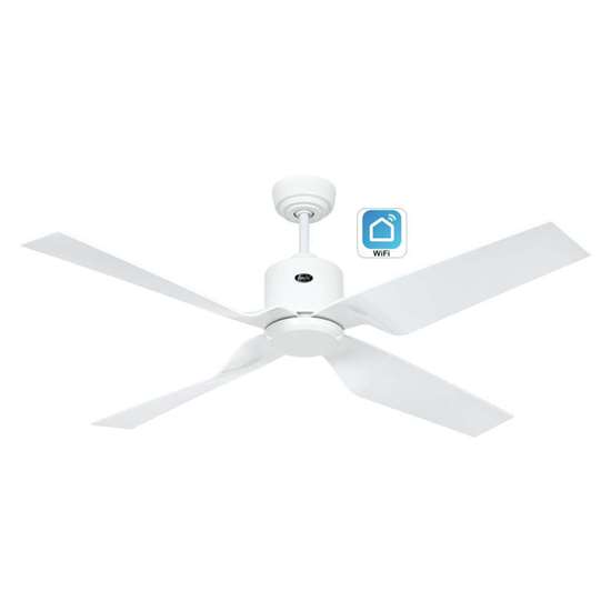 Image sur Ventilateur de plafond Eco Dynamix II WE-WE, laque blanc, Ø 132 cm, avec télécommande. Couleur d'hélices plastique blanc. WiFi. (Casafan)