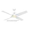 Immagine di Ventilatore da soffitto Eco Dynamix II WE-WE, lacca bianco, Ø 132 cm, con telecomando. Colore d'eliche in plastica bianco. WiFi. ( Casafan)