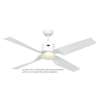 Immagine di Ventilatore da soffitto Eco Dynamix II WE-WE, lacca bianco, Ø 132 cm, con telecomando. Colore d'eliche in plastica bianco. WiFi. ( Casafan)