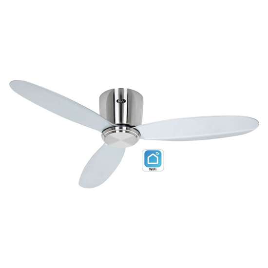 Image sur Ventilateur de plafond économe en énergie Eco Plano II 112 BN-SI, avec télécommande et 6 échelons. Particulièrement plat pour les plafonds bas. WiFi. (Casafan)