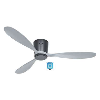 Image de Ventilateur de plafond économe en énergie Eco Plano Wood BG-LG, avec télécommande et 6 vitesses. Particulièrement plat pour les plafonds bas. WiFi. (Casafan)