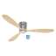 Immagine di Ventilatore da soffitto a risparmio energetico Eco Plano Wood BN-NT, con telecomando e 6 velocità. Particolarmente piatto per soffitti bassi. WiFi. (Casafan)