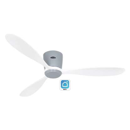 Image de Ventilateur de plafond économe en énergie Eco Plano Wood LG-WE, avec télécommande et 6 vitesses. Particulièrement plat pour les plafonds bas. WiFi. (Casafan)