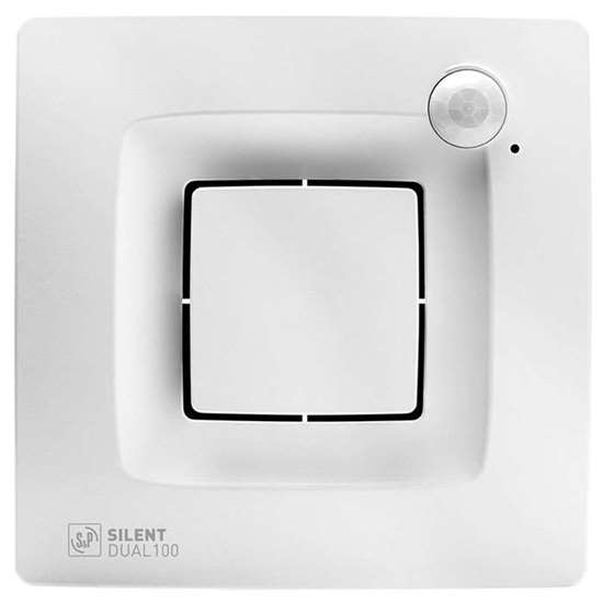 Image sur Ventilateur pour salle de bain/WC SILENT DUAL 100 avec capteur de mouvement et d'humidité. (Soler und Palau)