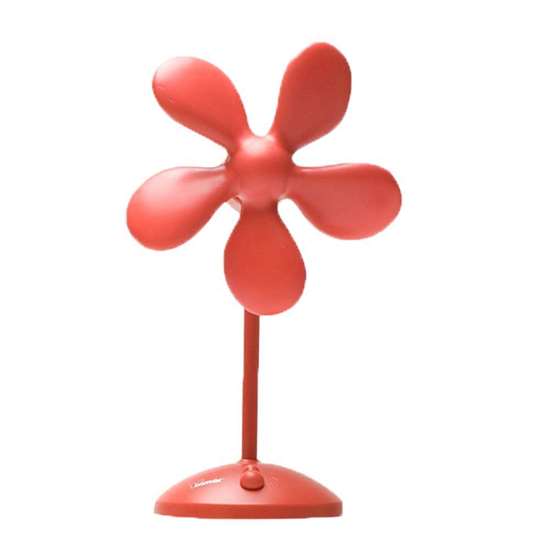 Bild von Mini-Tischventilator VF20 Margherita Rot  Ø 10cm, mit Stromnetzadapter und weichen Lamellen