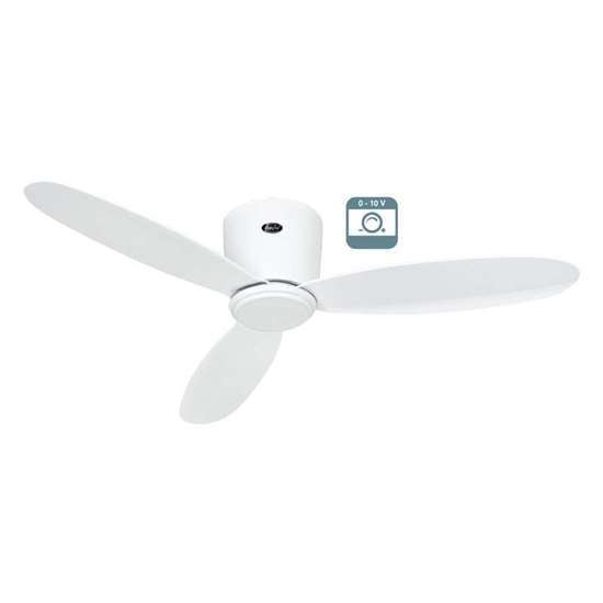 Immagine di Ventilatore da soffitto a risparmio energetico Eco Plano II 112 WE-WE, con telecomando e 6 velocità. Controllo 0-10V. Particolarmente piatto per soffitti bassi. (Casafan)