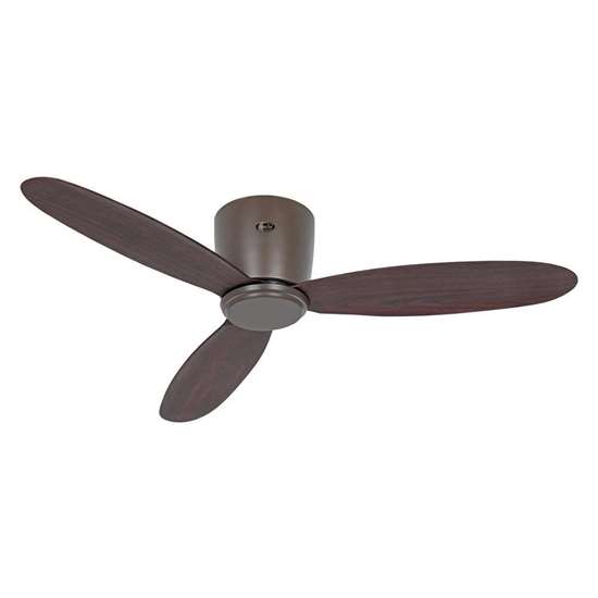 Image sur Ventilateur de plafond économe en énergie Eco Plano II 112 BZ-NB, avec télécommande et 6 échelons. Particulièrement plat pour les plafonds bas. (Casafan)