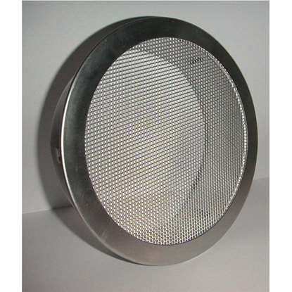 Immagine di Griglia di aerazione ERAF in alluminio Ø 125mm, bocchettone 45mm, zanzariera in alluminio.