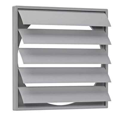 Image de Clapet de fermeture en plastique RK 15 WSK 195x195mm pour ventilateur Ø 159mm gris clair.