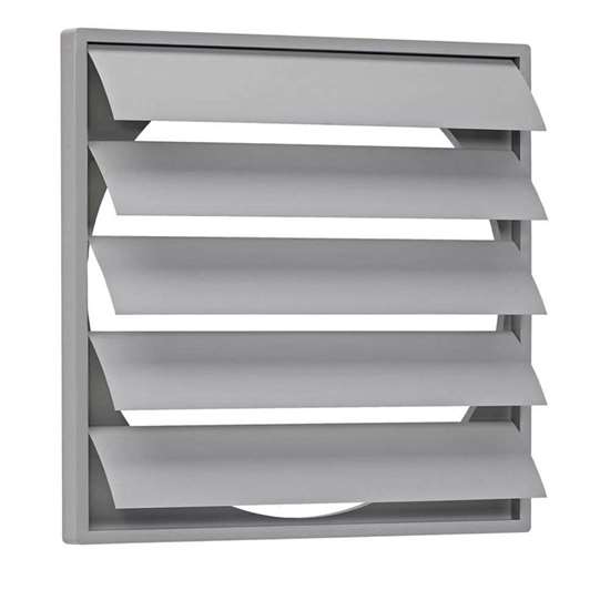 Bild von Kunststoff-Verschlussklappe RK 35 WSK 397x397mm für Ventilator Ø 360mm Hellgrau.