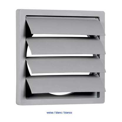 Image de Clapet de fermeture en plastique RK 10/12 160x160mm sans manchon, blanc.